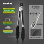 Black Silicone Locking Tongs Set - 3-Piece