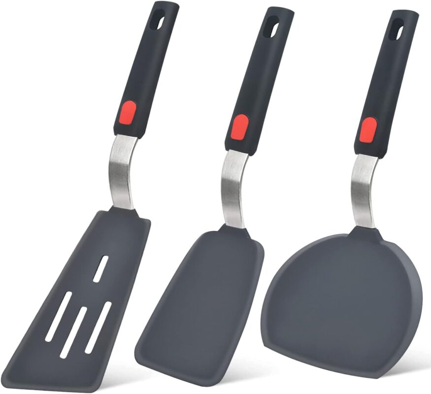Grey Silicone Spatula Turner Set