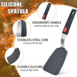 Grey Silicone Spatula Turner Set