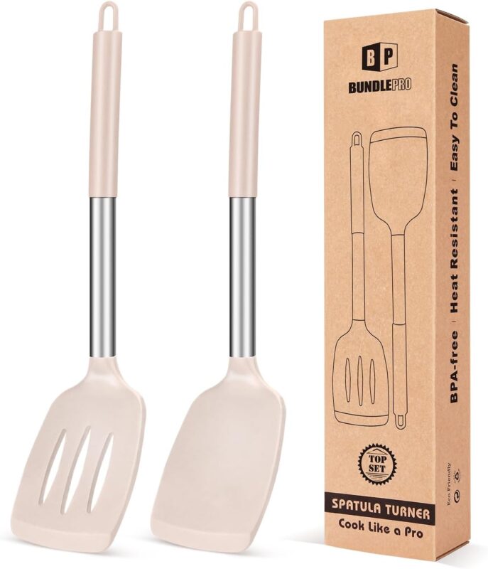 Khaki Silicone Turner Spatulas