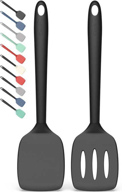 Black Silicone Spatula Turner Set
