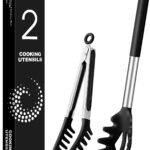 Black Silicone Pasta Utensil Set - 2-Pack