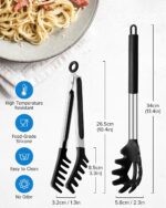 Black Silicone Pasta Utensil Set - 2-Pack