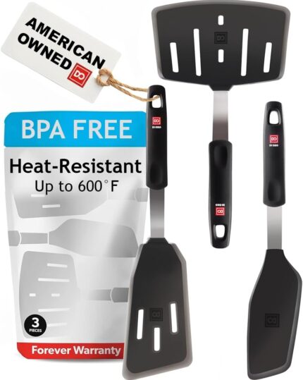 Black Silicone Spatula Set - 3-Piece