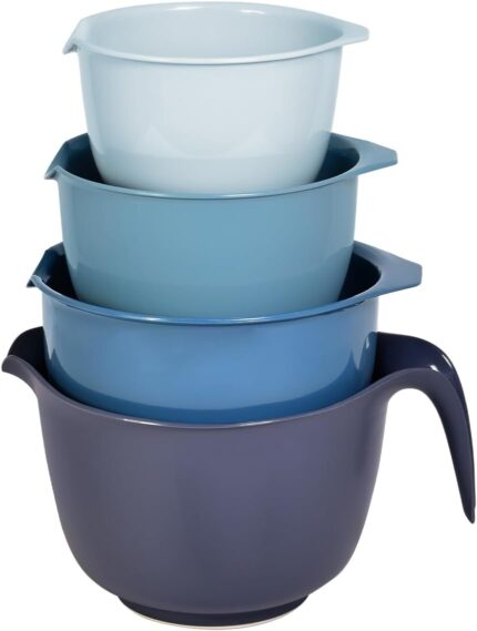 Blue Plastic Mixing Bowl Set - 4-Piece