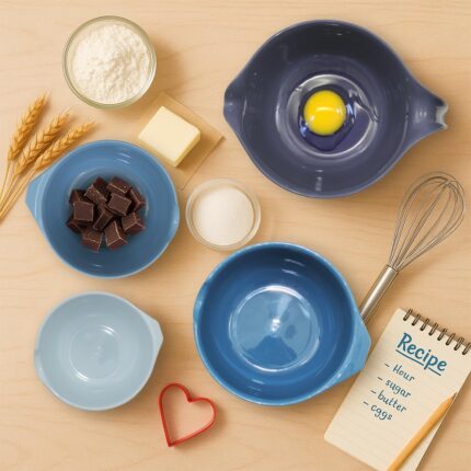 Blue Plastic Mixing Bowl Set - 4-Piece