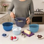 Blue Plastic Mixing Bowl Set - 4-Piece