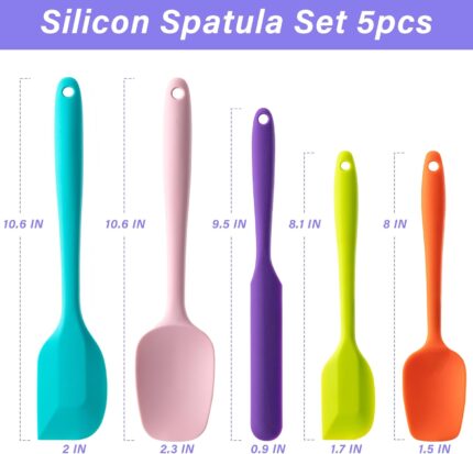 Multicolor Silicone Spatula Set - 5-Piece