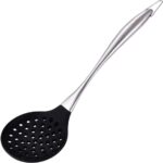 Black Silicone Wok Skimmer with Steel Handle