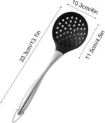 Black Silicone Wok Skimmer with Steel Handle