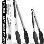 Stainless Steel Locking Tongs - 2-Piece with Silicone Tips