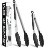 Stainless Steel Locking Tongs - 2-Piece with Silicone Tips