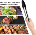 Stainless Steel Locking Tongs - 2-Piece with Silicone Tips