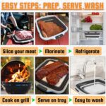 Collapsible BBQ Prep Tub with Meat Claws