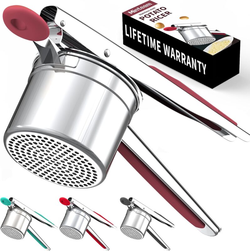 Red Stainless Steel Potato Ricer