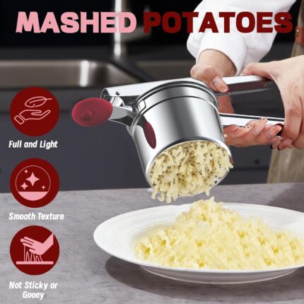 Red Stainless Steel Potato Ricer