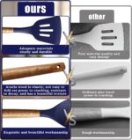 Midnight Blue Silicone and Acacia Utensil Set