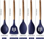 Midnight Blue Silicone and Acacia Utensil Set