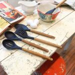 Midnight Blue Silicone and Acacia Utensil Set