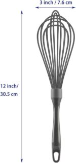Gray Silicone Whisk - 12-Inch