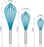 Blue Silicone Whisk Set - 4-Piece