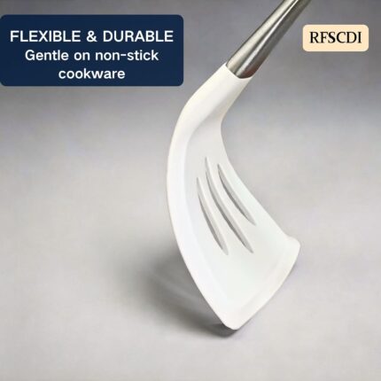 White Silicone Steel Utensil Set