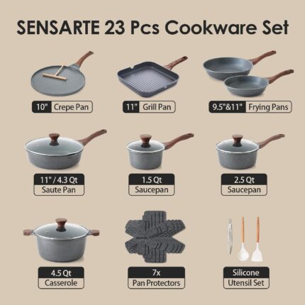 23-piece Granite Cookware Set