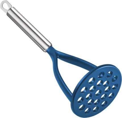 Blue Nylon Potato Masher with Steel Handle