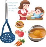 Blue Nylon Potato Masher with Steel Handle