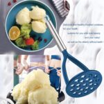 Blue Nylon Potato Masher with Steel Handle