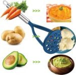 Blue Nylon Potato Masher with Steel Handle