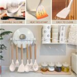 Khaki Silicone Wood Utensil Set