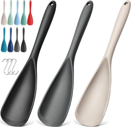 3-Piece Silicone Spoonula Set for Nonstick Cookware