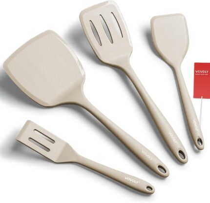 Khaki Silicone Spatula Set - 4-Piece