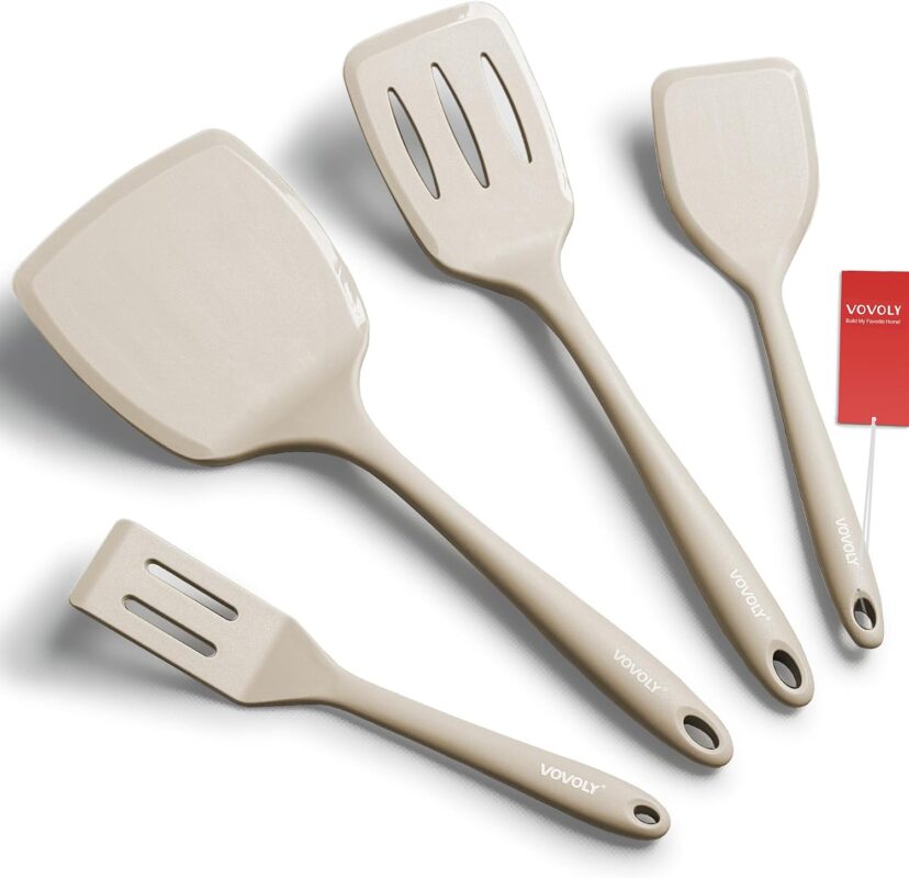 Khaki Silicone Spatula Set - 4-Piece