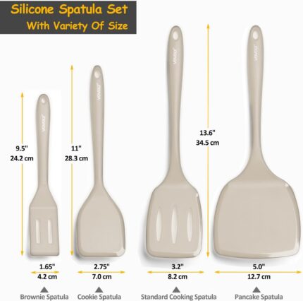 Khaki Silicone Spatula Set - 4-Piece