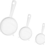 White Plastic Mesh Strainer Set - 3-Piece