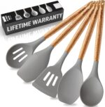 Grey Silicone Acacia Utensil Set